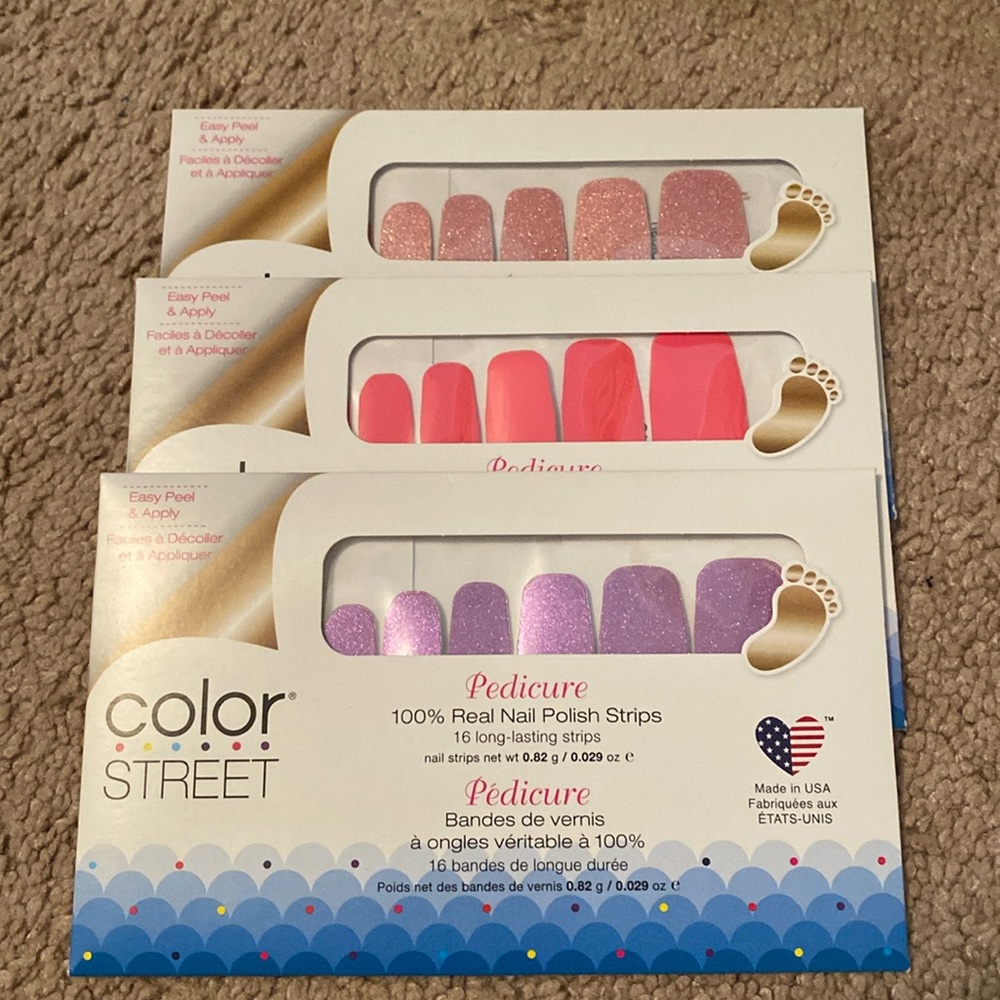 Color Street nail polish strips. Set of three